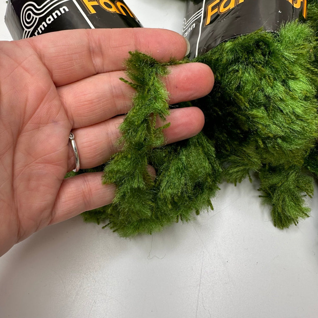 Fuzzy Green Yarn Yarn - Green - 6 Pack - True Deadstock supplies Fabric by private - Sustainable Textile | FABCYCLE
