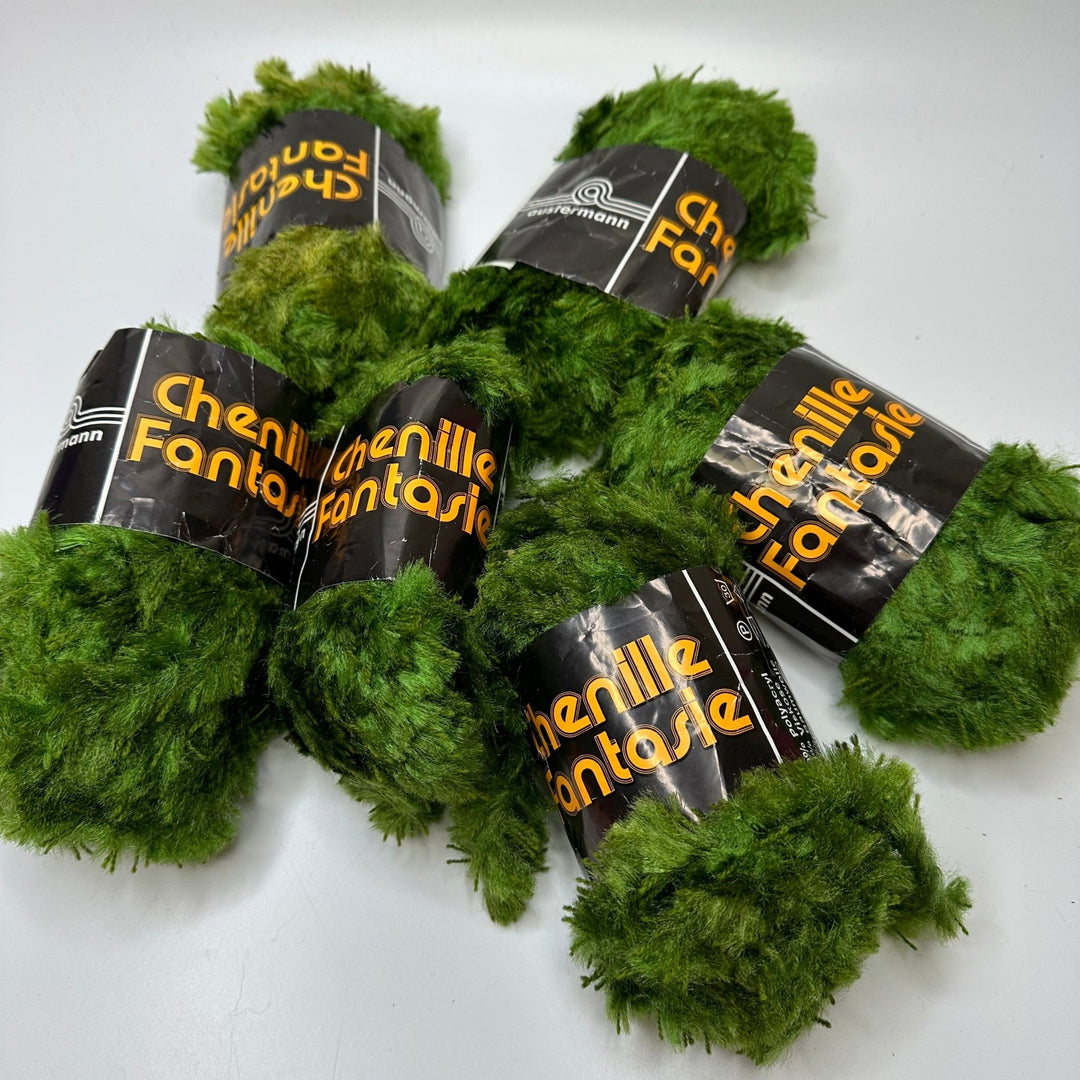 Fuzzy Green Yarn Yarn - Green - 6 Pack - True Deadstock supplies Fabric by private - Sustainable Textile | FABCYCLE