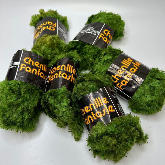 Fuzzy Green Yarn Yarn - Green - 6 Pack - True Deadstock supplies Fabric by private - Sustainable Textile | FABCYCLE