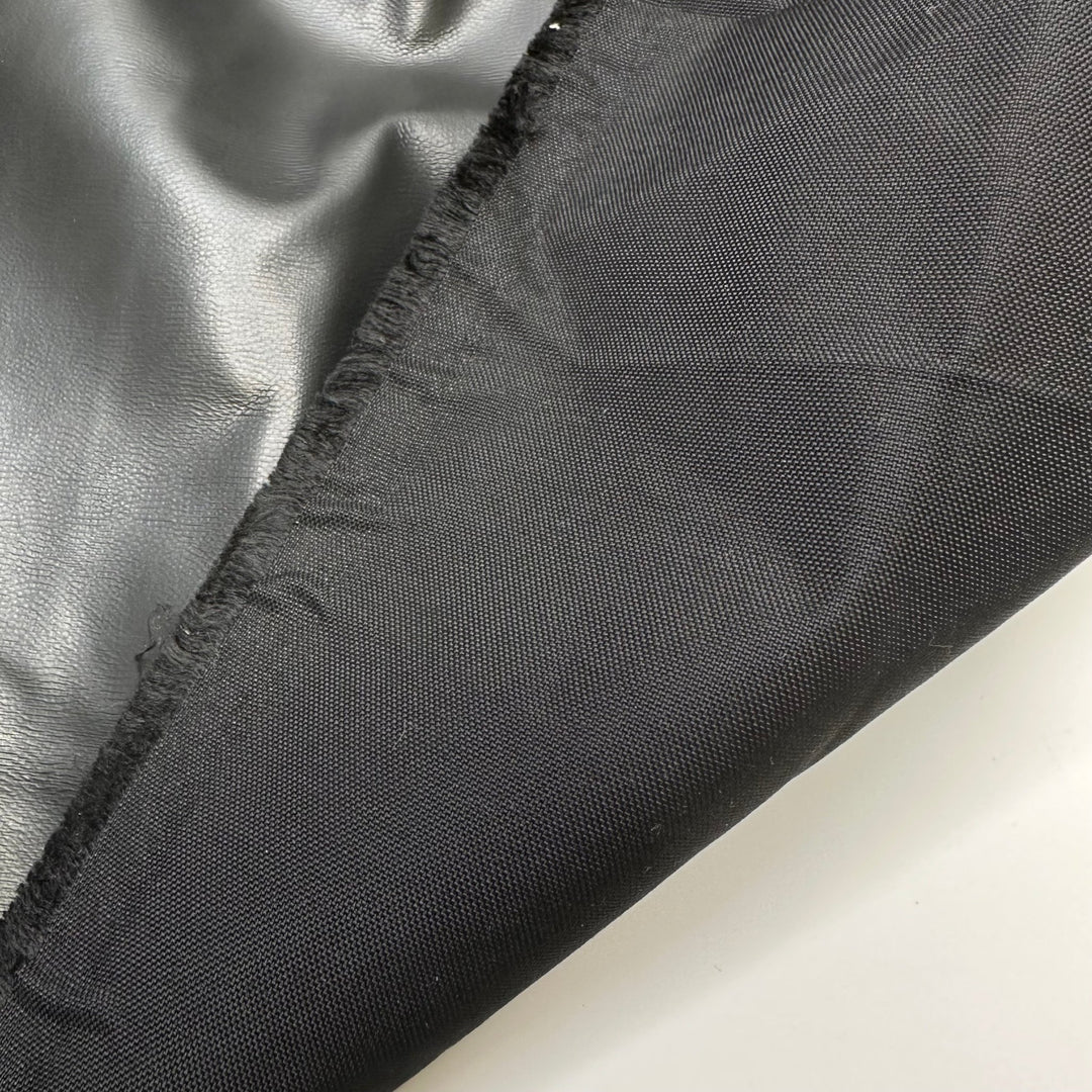 Garbage Bag Couture - Water Resistant Faux Suede Poly/PU Woven - Black - 2.3M Bundle - True Deadstock fabric Fabric by private - Sustainable Textile | FABCYCLE