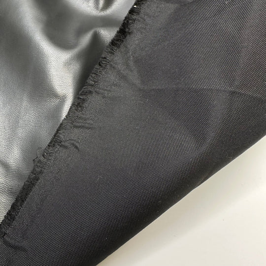 Garbage Bag Couture - Water Resistant Faux Suede Poly/PU Woven - Black - 2.3M Bundle - True Deadstock fabric Fabric by private - Sustainable Textile | FABCYCLE