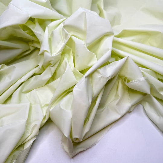 Garden Party - Water Resistant Nylon Blend Woven - Light Yellow/Green - 1.45M Bundle - True Deadstock fabric Fabric by private - Sustainable Textile | FABCYCLE