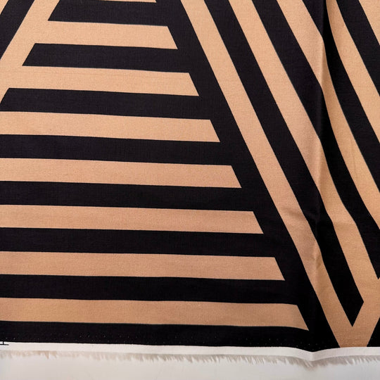Garden Rows - Cotton Woven - Beige/Black Geometric - Bundles - True Deadstock fabric Fabric by private - Sustainable Textile | FABCYCLE