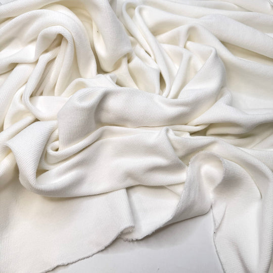 Gardenia - Rib Knit Cotton Blend Knit - White - 3.85M Bundle - True Deadstock fabric Fabric by private - Sustainable Textile | FABCYCLE