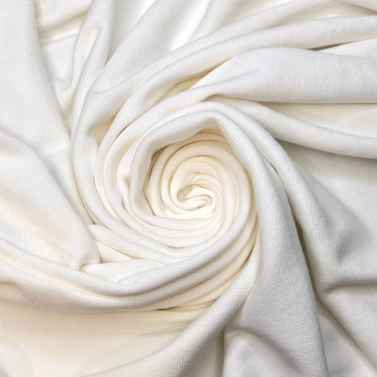 Gardenia - Rib Knit Cotton Blend Knit - White - 3.85M Bundle - True Deadstock fabric Fabric by private - Sustainable Textile | FABCYCLE