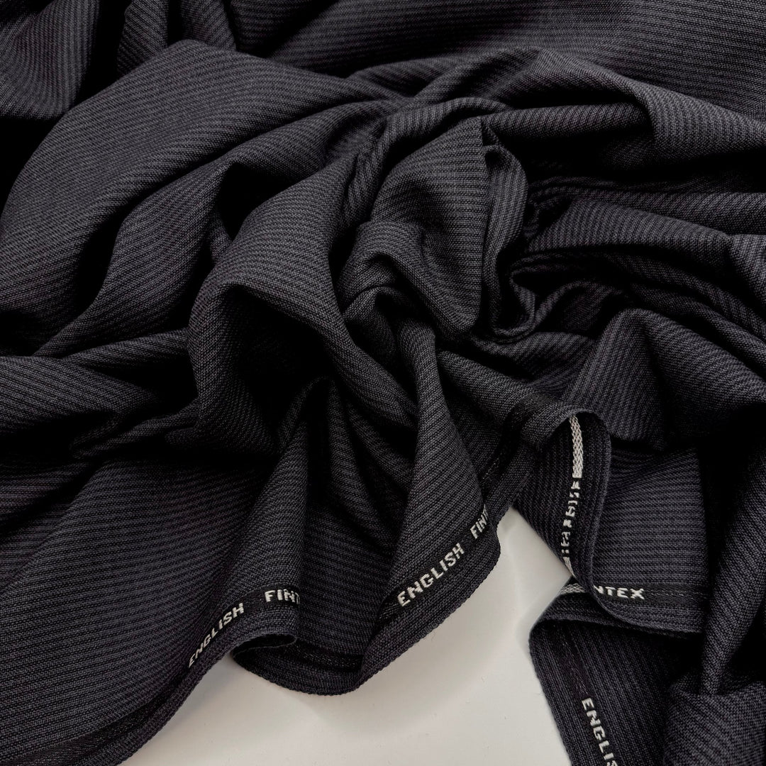 Geology Rocks - Wool Woven - Dark Grey Pinstripe - 3M Bundle - True Deadstock fabric Fabric by private - Sustainable Textile | FABCYCLE