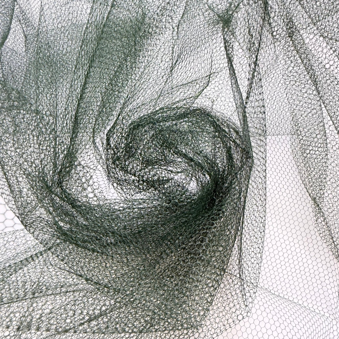 Get Out The Christmas Placemats - Tulle Poly Knit - Dark Green - 2M Bundle - True Deadstock fabric Fabric by private - Sustainable Textile | FABCYCLE