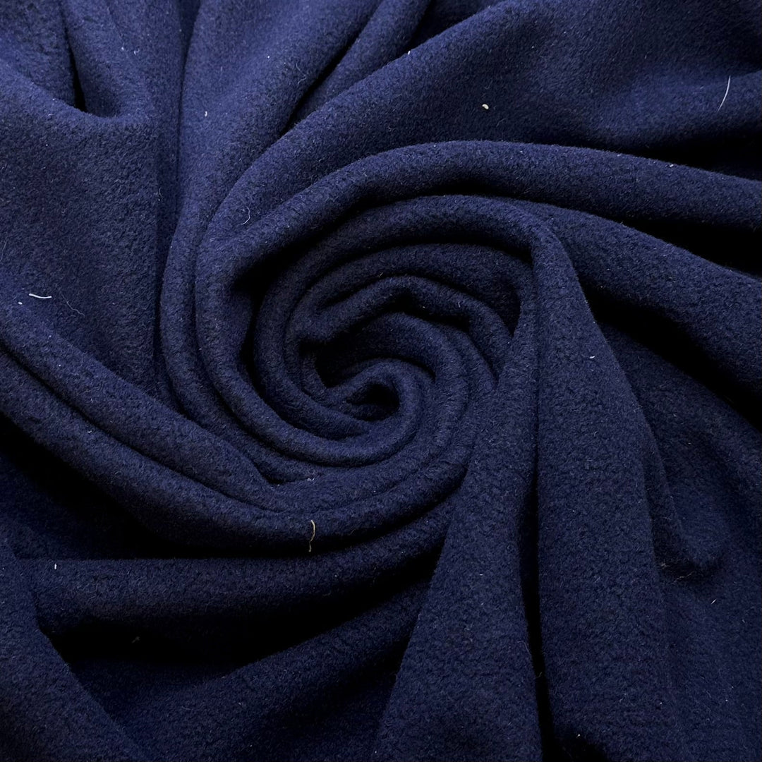 Getting Darker Sooner - Fleece Polyester Blend Knit - Navy - 1M Bundle - True Deadstock fabric Fabric by private - Sustainable Textile | FABCYCLE