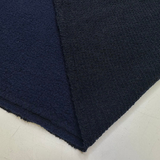 Getting Darker Sooner - Fleece Polyester Blend Knit - Navy - 1M Bundle - True Deadstock fabric Fabric by private - Sustainable Textile | FABCYCLE