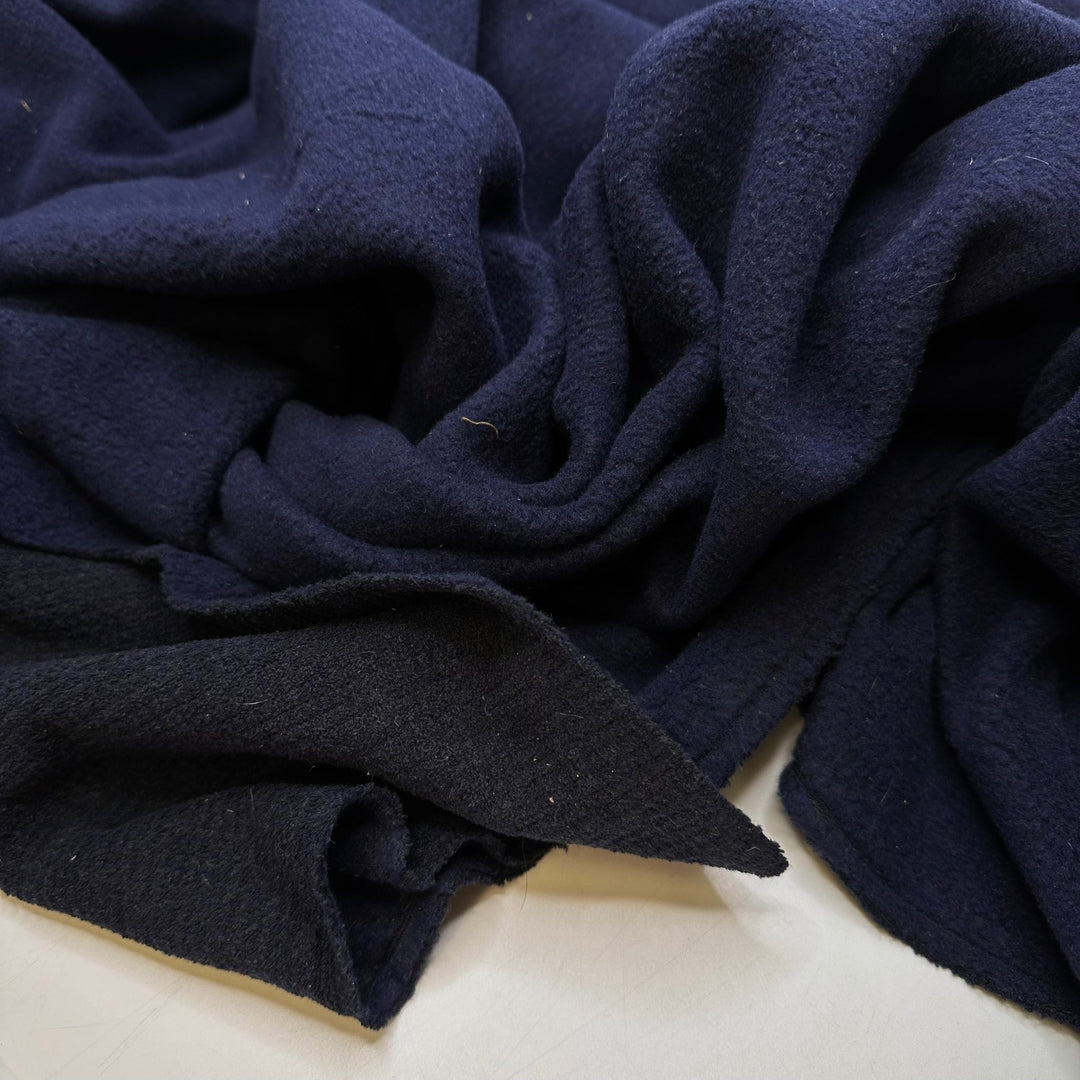 Getting Darker Sooner - Fleece Polyester Blend Knit - Navy - 1M Bundle - True Deadstock fabric Fabric by private - Sustainable Textile | FABCYCLE