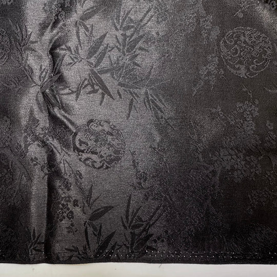 Getting Featured On VFW Socials - Satin Polyester Blend Woven - Black Floral - 3.4M Bundle - True Deadstock fabric Fabric by private - Sustainable Textile | FABCYCLE