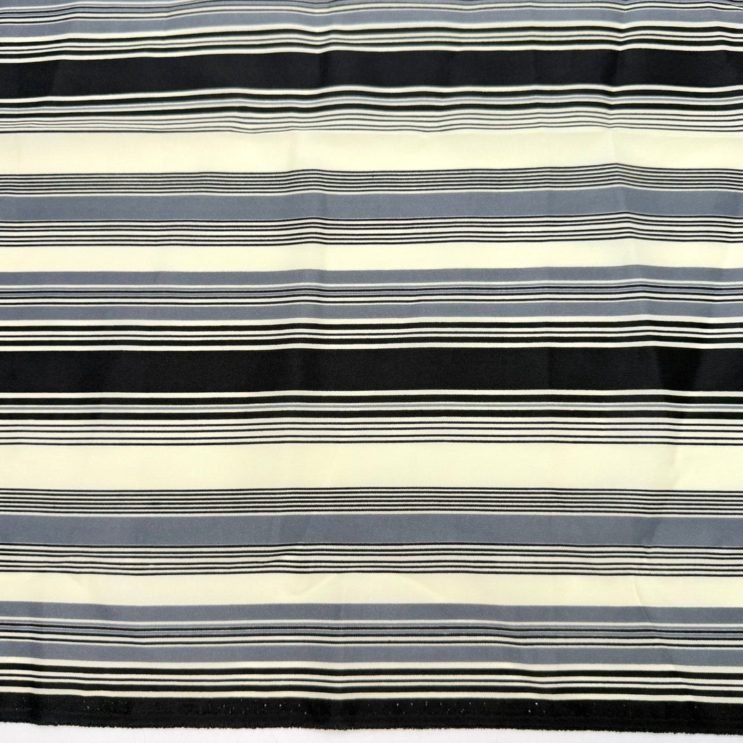 Getting Into Party Mode - Polyester Blend Woven - Grey/Black Stripes - 2.65M Bundle - True Deadstock fabric Fabric by private - Sustainable Textile | FABCYCLE