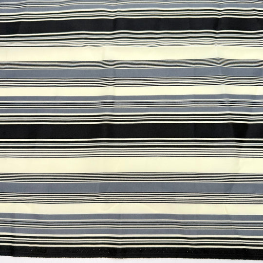Getting Into Party Mode - Polyester Blend Woven - Grey/Black Stripes - 2.65M Bundle - True Deadstock fabric Fabric by private - Sustainable Textile | FABCYCLE