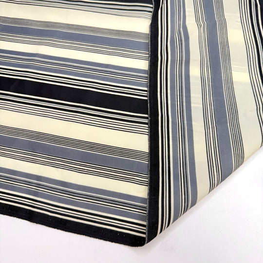 Getting Into Party Mode - Polyester Blend Woven - Grey/Black Stripes - 2.65M Bundle - True Deadstock fabric Fabric by private - Sustainable Textile | FABCYCLE