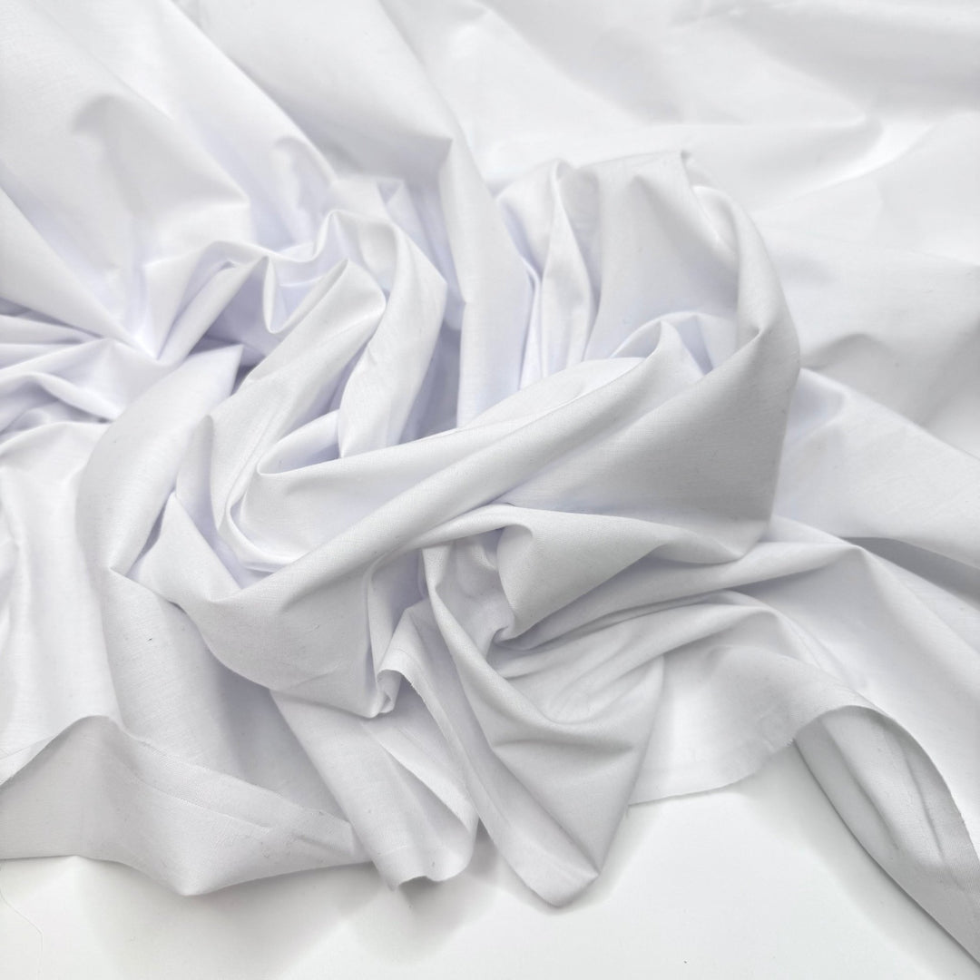 Getting My Outfit Ready - Polyester Blend Woven - White - 2M Bundle - True Deadstock fabric Fabric by private - Sustainable Textile | FABCYCLE