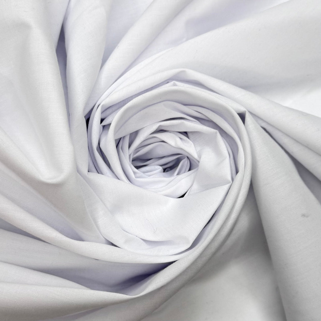 Getting My Outfit Ready - Polyester Blend Woven - White - 2M Bundle - True Deadstock fabric Fabric by private - Sustainable Textile | FABCYCLE