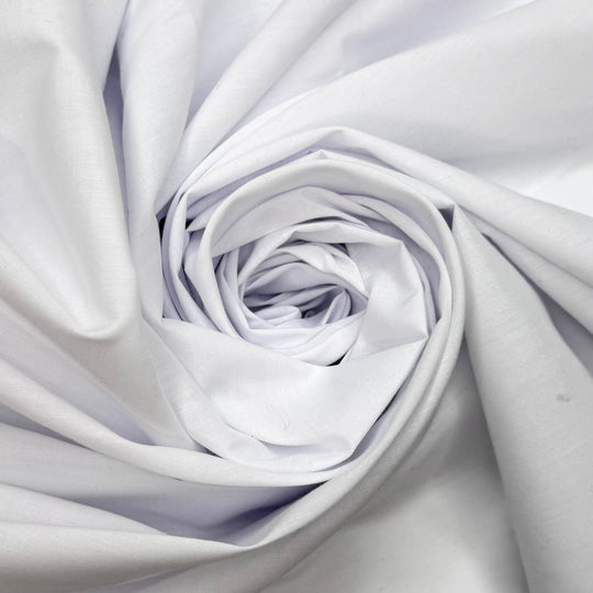 Getting My Outfit Ready - Polyester Blend Woven - White - 2M Bundle - True Deadstock fabric Fabric by private - Sustainable Textile | FABCYCLE