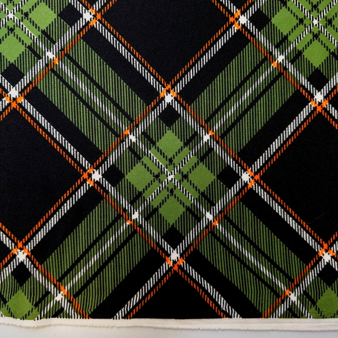 Getting On The Dance Floor - Polyester Blend Knit - Green Multi Plaid - 1.6M Bundle - True Deadstock fabric Fabric by private - Sustainable Textile | FABCYCLE