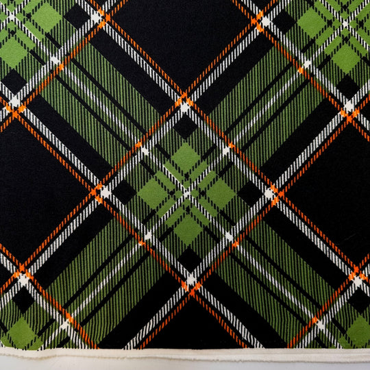 Getting On The Dance Floor - Polyester Blend Knit - Green Multi Plaid - 1.6M Bundle - True Deadstock fabric Fabric by private - Sustainable Textile | FABCYCLE