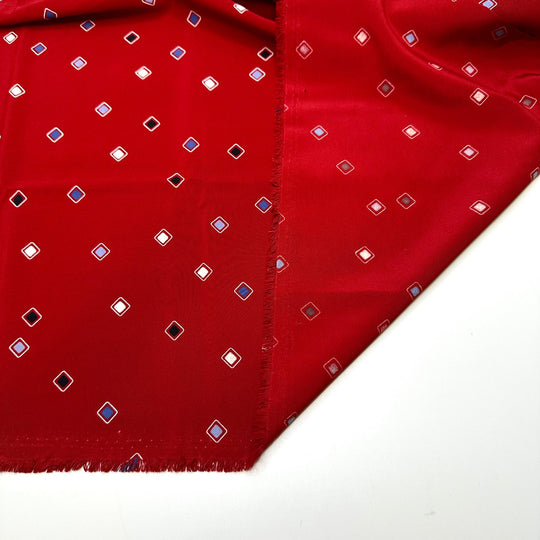 Getting Over Hurdles - Poly Woven - Red Multi - 1M Bundle - True Deadstock fabric Fabric by private - Sustainable Textile | FABCYCLE