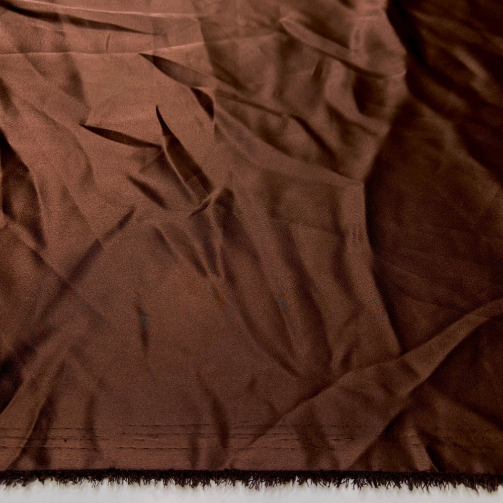 Getting The Right Undertones - Satin Polyester Blend Woven - Dark Brown - 3.6M Bundle - True Deadstock fabric Fabric by private - Sustainable Textile | FABCYCLE