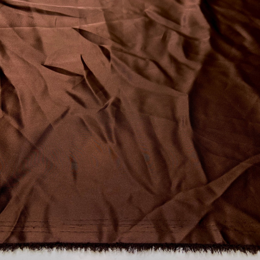 Getting The Right Undertones - Satin Polyester Blend Woven - Dark Brown - 3.6M Bundle - True Deadstock fabric Fabric by private - Sustainable Textile | FABCYCLE