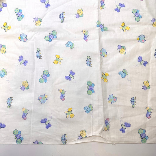 Getting To Know The Local Fauna - Cotton Woven - White Multi Small Animals And Bugs - 2.7M Bundle - True Deadstock fabric Fabric by private - Sustainable Textile | FABCYCLE