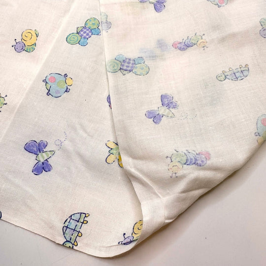 Getting To Know The Local Fauna - Cotton Woven - White Multi Small Animals And Bugs - 2.7M Bundle - True Deadstock fabric Fabric by private - Sustainable Textile | FABCYCLE