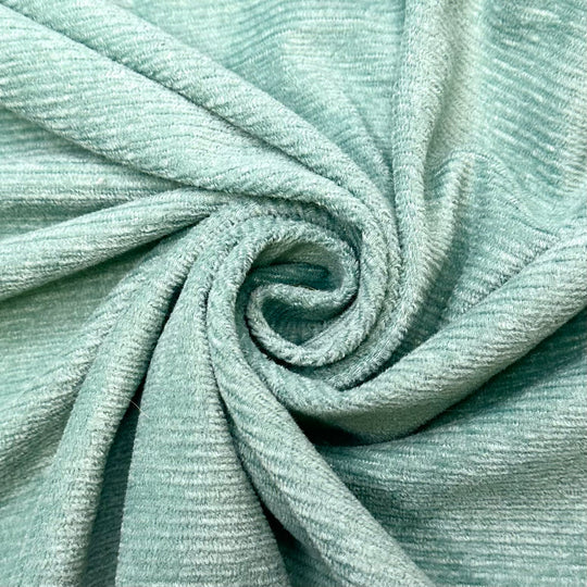 Ghouls Just Want To Have Fun - Corduroy Poly Woven - Light Green/Blue - 1.6M Bundle - True Deadstock fabric Fabric by private - Sustainable Textile | FABCYCLE