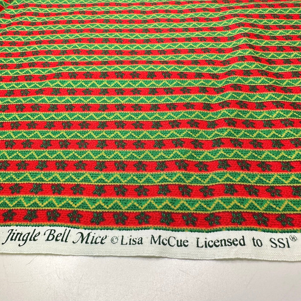Gift Wrap - Cotton Woven - Red/Green Stripes - 1.55M Bundle - True Deadstock fabric Fabric by private - Sustainable Textile | FABCYCLE