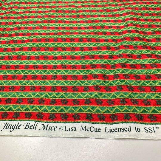 Gift Wrap - Cotton Woven - Red/Green Stripes - 1.55M Bundle - True Deadstock fabric Fabric by private - Sustainable Textile | FABCYCLE