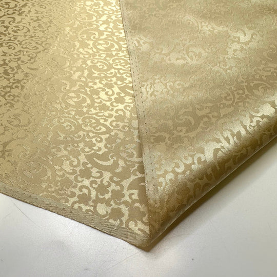 Gilded Gate - Brocade Satin Polyester Blend Woven - Light Gold Brocade - 3.15M Bundle - True Deadstock fabric Fabric by private - Sustainable Textile | FABCYCLE