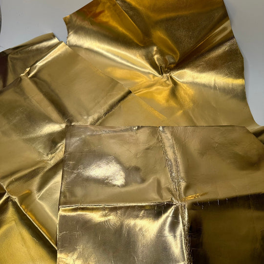 Gilded - Metallic Leather Woven - Gold - Bundles - True Deadstock fabric Fabric by private - Sustainable Textile | FABCYCLE