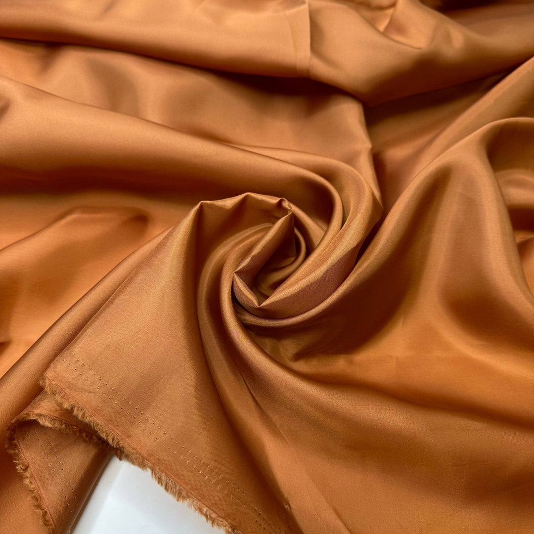 Gingerbread House Building - Bemberg Satin Poly Woven - Dark Orange - Bundles - True Deadstock fabric Fabric by private - Sustainable Textile | FABCYCLE