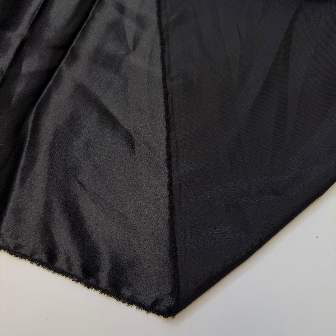 Giving Gifts From My Stash - Satin Poly Woven - Black - 1M Bundle - True Deadstock fabric Fabric by private - Sustainable Textile | FABCYCLE