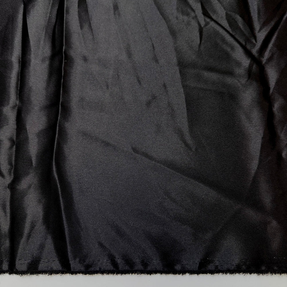 Giving Gifts From My Stash - Satin Poly Woven - Black - 1M Bundle - True Deadstock fabric Fabric by private - Sustainable Textile | FABCYCLE