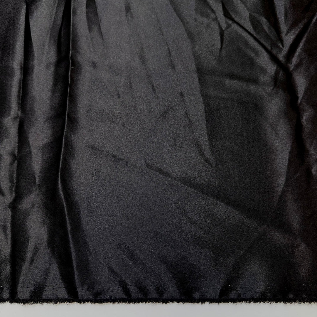 Giving Gifts From My Stash - Satin Poly Woven - Black - 1M Bundle - True Deadstock fabric Fabric by private - Sustainable Textile | FABCYCLE