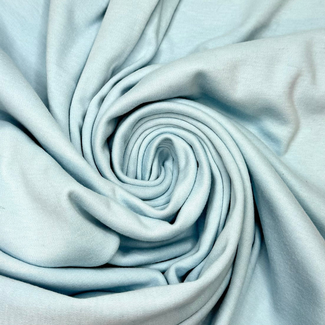 Glacial Lake - Tubular Rib Knit Cotton Blend Knit - Light Blue - 1.5M Bundle - True Deadstock fabric Fabric by private - Sustainable Textile | FABCYCLE