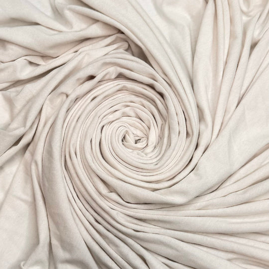 Glacier Lake - Rib Knit Poly/Cotton Knit - White - 2M Bundle - True Deadstock fabric Fabric by private - Sustainable Textile | FABCYCLE