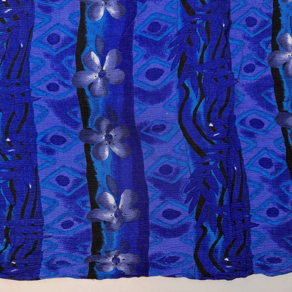 Glacier Striations - Crinkle Cotton Woven - Dark Blue Abstract - 1.35M Bundle - True Deadstock fabric Fabric by private - Sustainable Textile | FABCYCLE