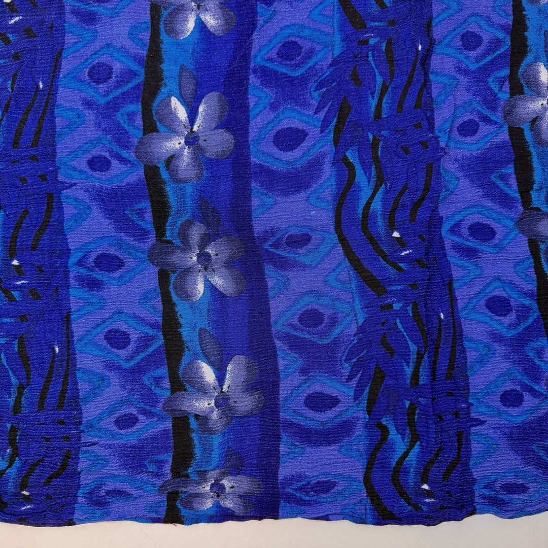 Glacier Striations - Crinkle Cotton Woven - Dark Blue Abstract - 1.35M Bundle - True Deadstock fabric Fabric by private - Sustainable Textile | FABCYCLE
