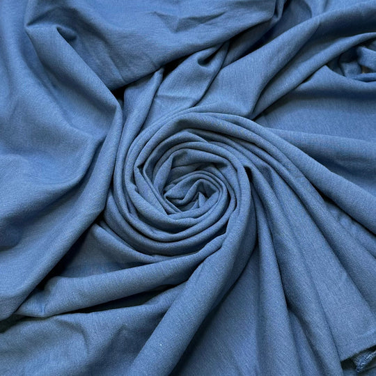 Glacier Water - Jersey Fleece Tencel/Organic Cotton Knit - Blue - 1.75M Bundle - True Deadstock fabric Fabric by private - Sustainable Textile | FABCYCLE