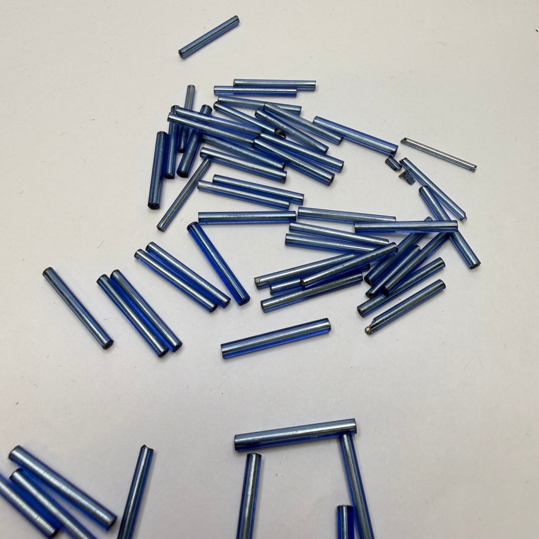 Glass Seed Tube Bugle Beads - Light Blue - 20 Pack - True Deadstock supplies Fabric by private - Sustainable Textile | FABCYCLE