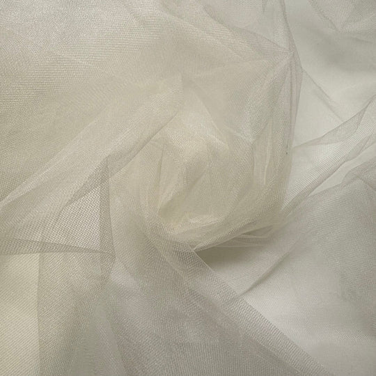 Glistening Snow - Tulle Poly Knit - Cream - 2M Bundle - True Deadstock fabric Fabric by private - Sustainable Textile | FABCYCLE
