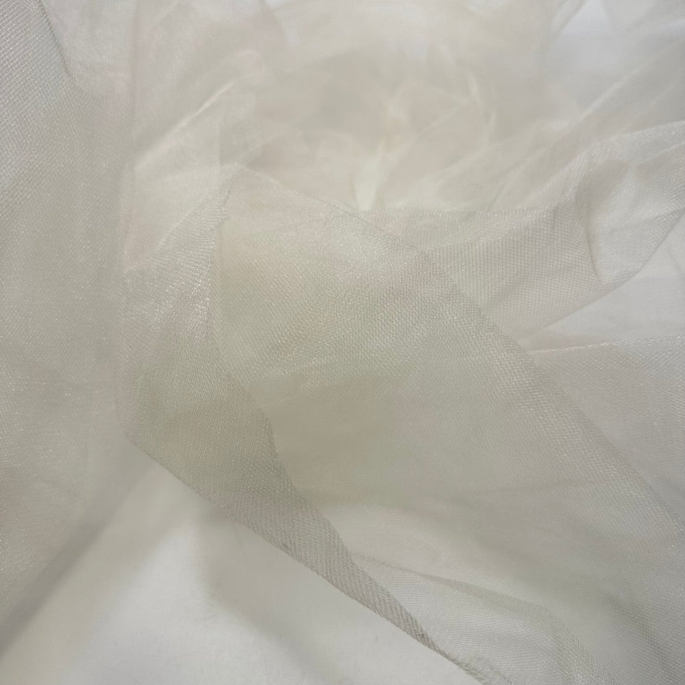 Glistening Snow - Tulle Poly Knit - Cream - 2M Bundle - True Deadstock fabric Fabric by private - Sustainable Textile | FABCYCLE