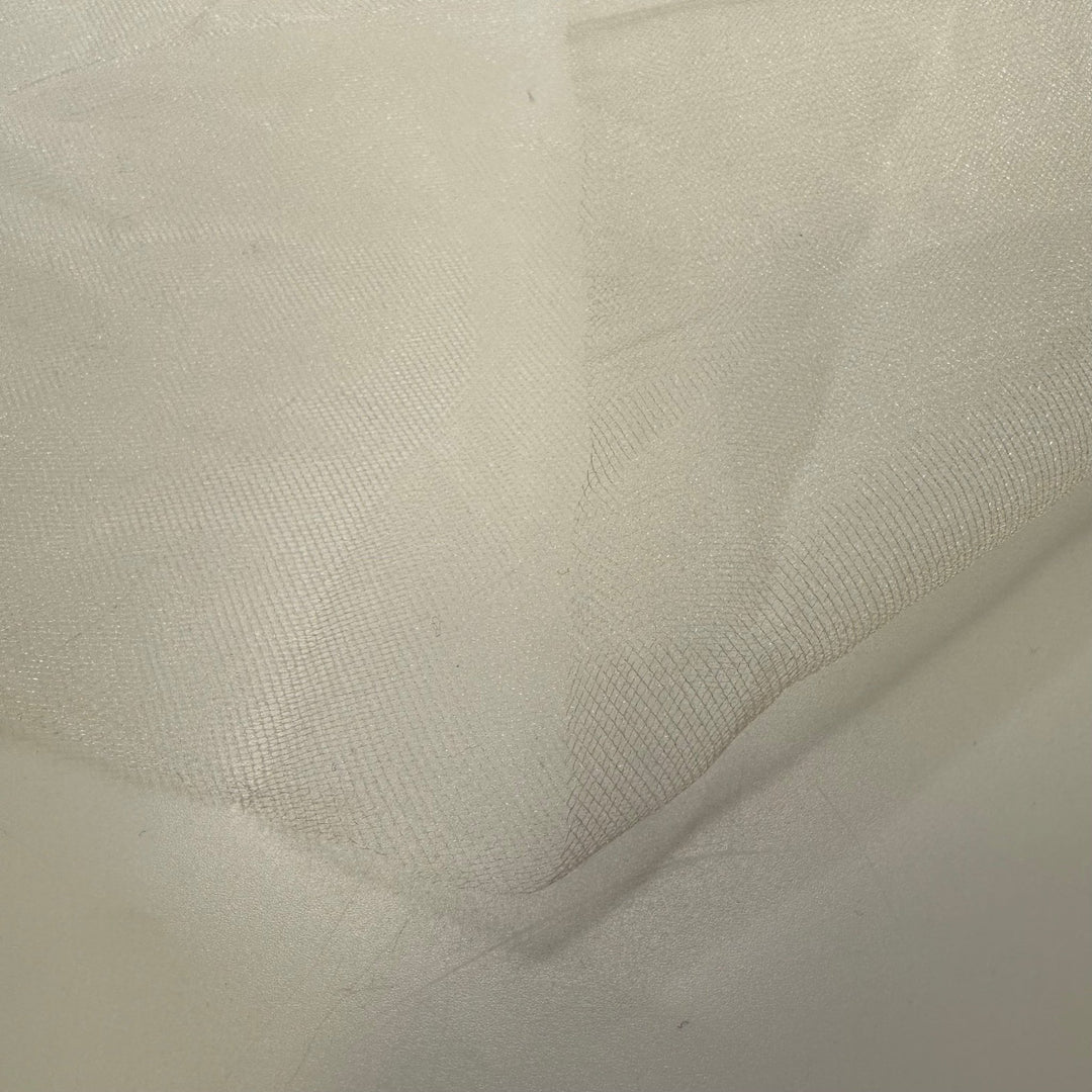Glistening Snow - Tulle Poly Knit - Cream - 2M Bundle - True Deadstock fabric Fabric by private - Sustainable Textile | FABCYCLE