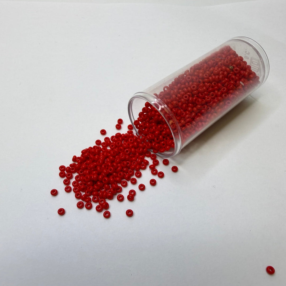 Glossy Red Seed Beads Beads - Red - 3 Pack - True Deadstock supplies Fabric by private - Sustainable Textile | FABCYCLE