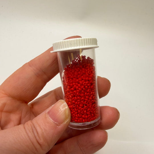 Glossy Red Seed Beads Beads - Red - 3 Pack - True Deadstock supplies Fabric by private - Sustainable Textile | FABCYCLE