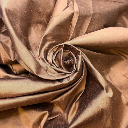 Glowy Amber - Dupioni Silk Woven - Brass - 2.25M Bundle - True Deadstock fabric Fabric by private - Sustainable Textile | FABCYCLE
