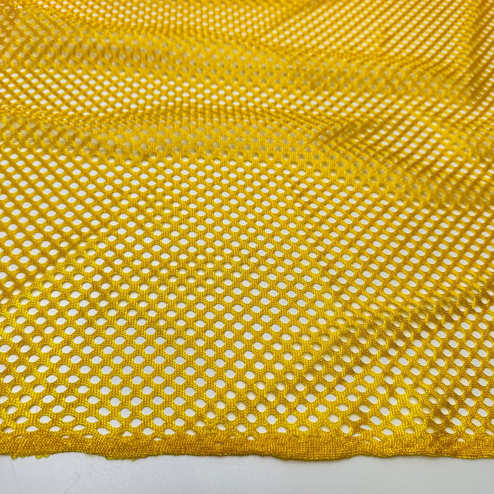 Go For The Gold - Mesh Poly Knit - Yellow - 1M Bundle - True Deadstock fabric Fabric by private - Sustainable Textile | FABCYCLE